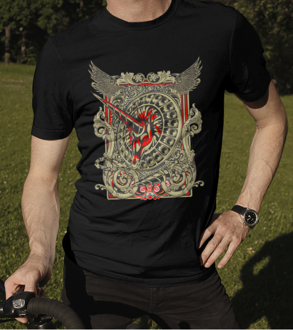 Pegasus Deva Mythical Unicorn Winged Shield T-Shirt