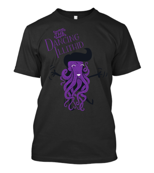 The Dancing Illithid Purple Tentacled Creature With Black Hair And Playful Smile T-Shirt
