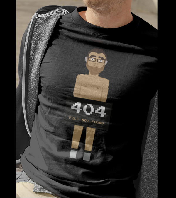404 File Not Found Pixel Art Man T-Shirt