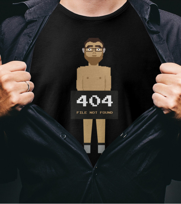 404 File Not Found Pixel Art Man T-Shirt