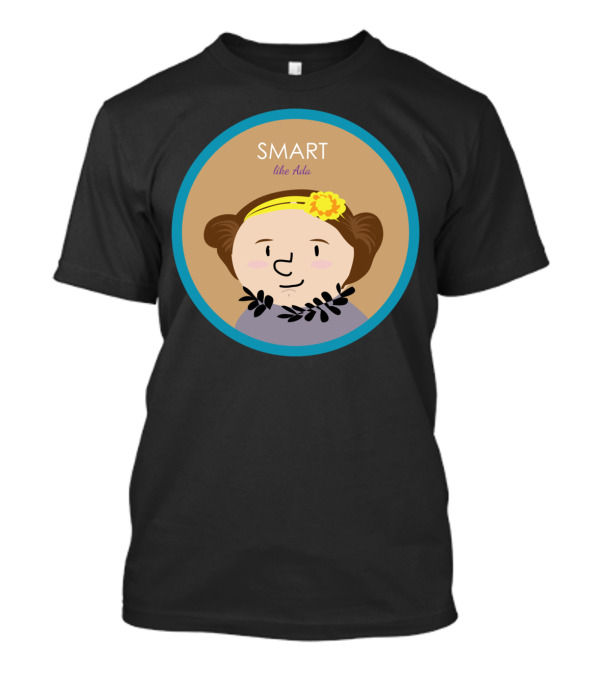 Smart Like Ada Portrait Graphic With Flower Headband T-Shirt