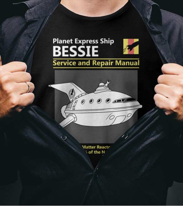 Planet Express Ship Bessie Service And Repair Manual Dark Matter Reactor Modification 97% New Speed Of Light T-Shirt