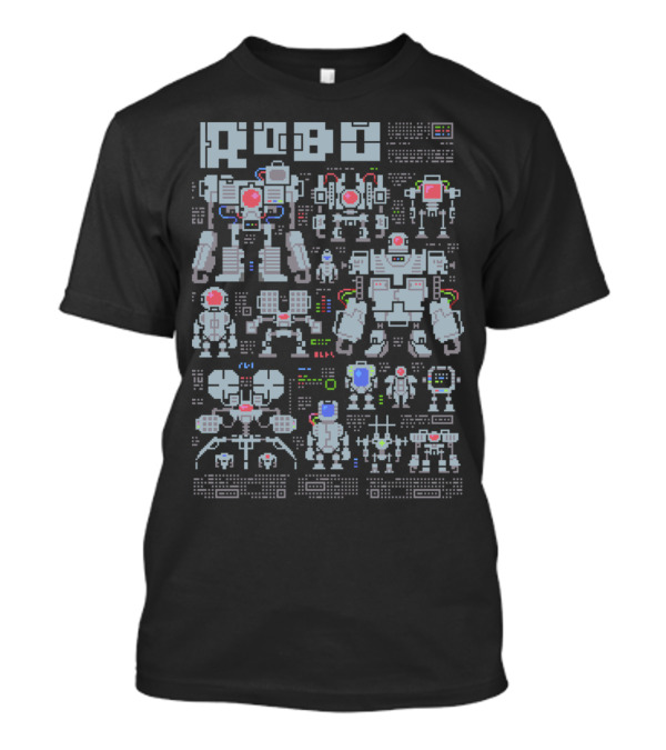 Robo Pixel Robot Blueprint Assembly T-Shirt