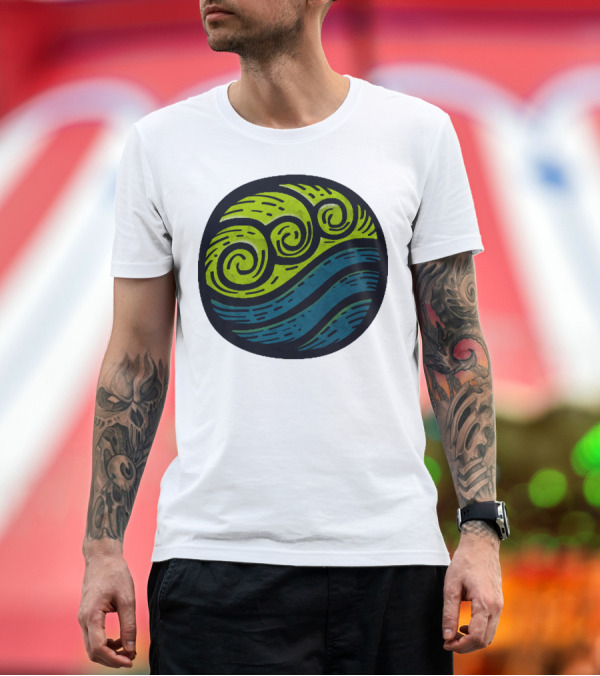 Premium T-Shirt: Ocean Element Water Waves and Swirls Iconic T-Shirt Ocean Element Water Waves and Swirls Iconic T-Shirt