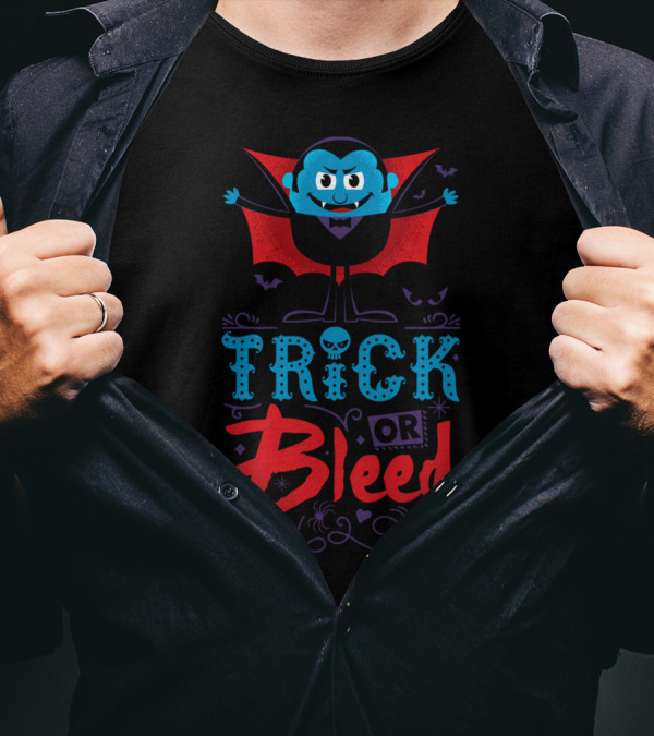 TRICK OR BLEED Halloween Vampire T-Shirt