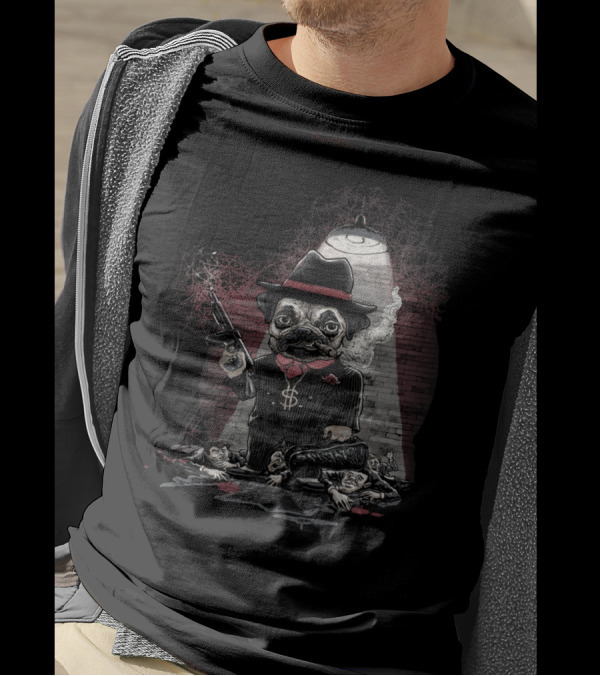 Pugnacious Pugsy Beagl The Pug Life Gangster T-Shirt