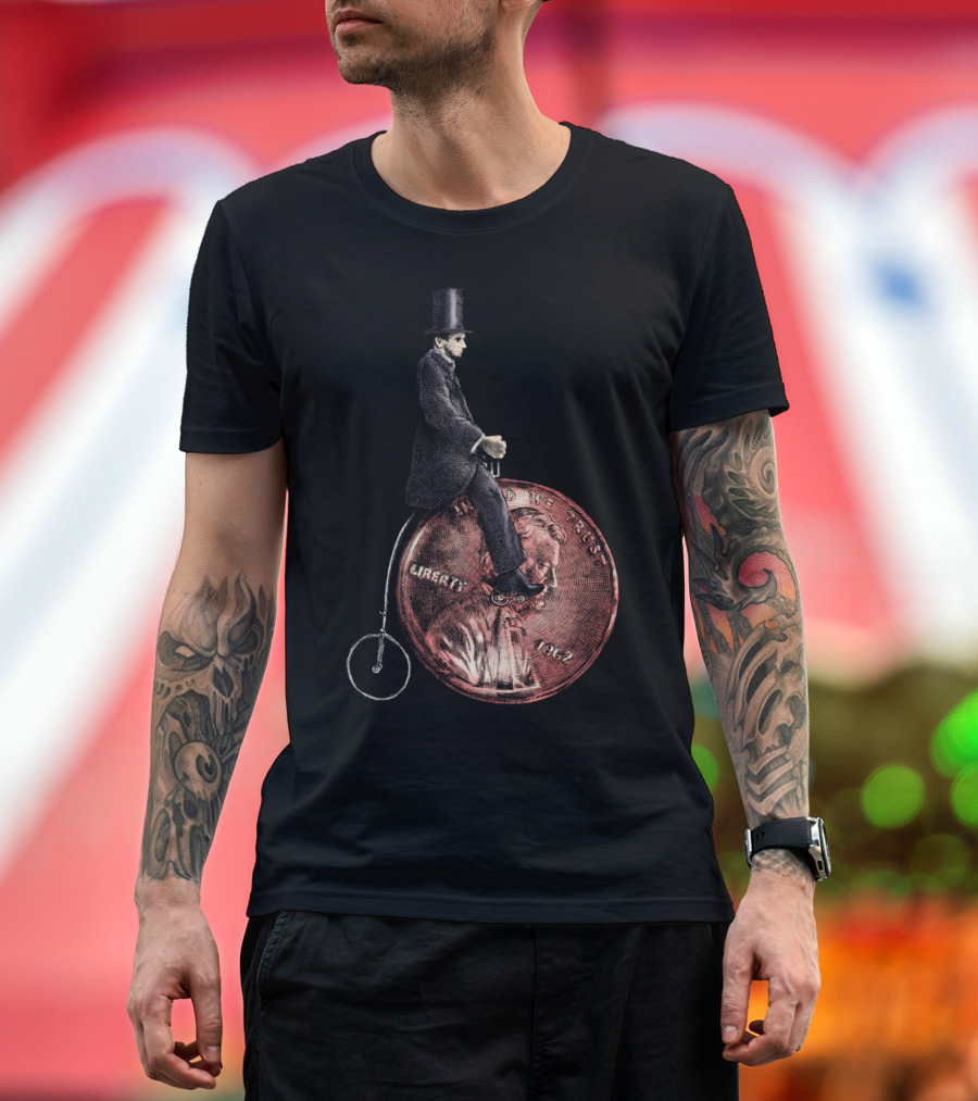 Abraham Lincoln Penny Farthing Bicycle T-Shirt