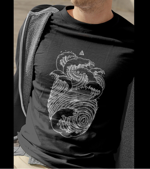Ocean Wave Anatomy Geometric T-Shirt