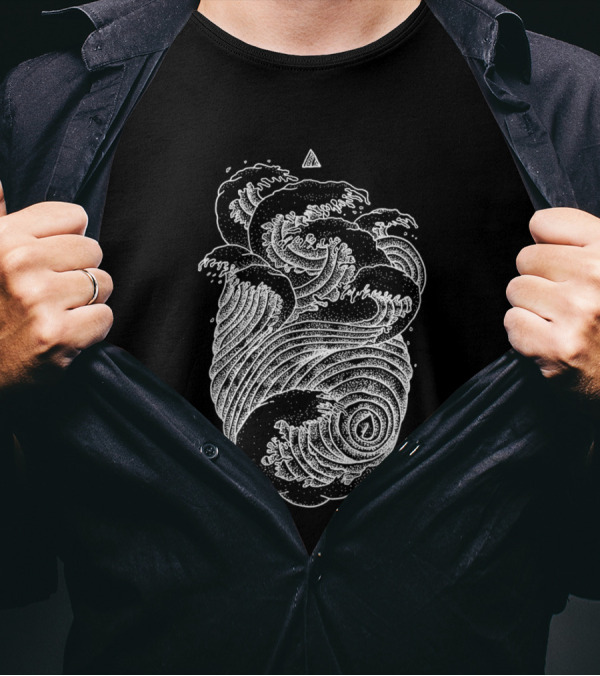 Ocean Wave Anatomy Geometric T-Shirt