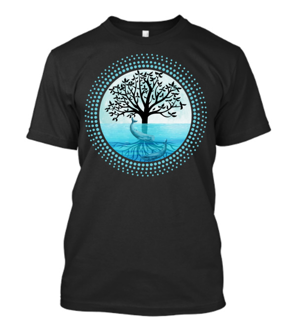 Oceanic Tree Of Life Dolphins Underwater Circle T-Shirt