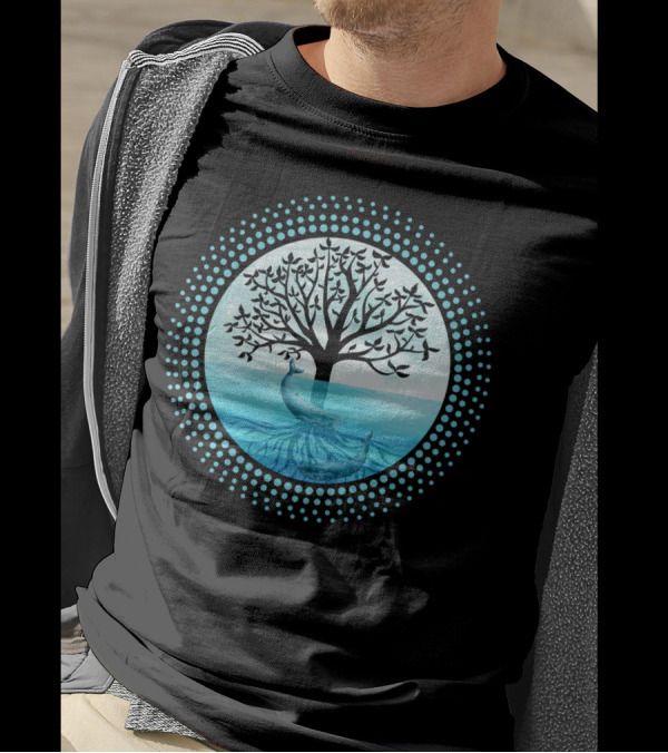 Oceanic Tree Of Life Dolphins Underwater Circle T-Shirt
