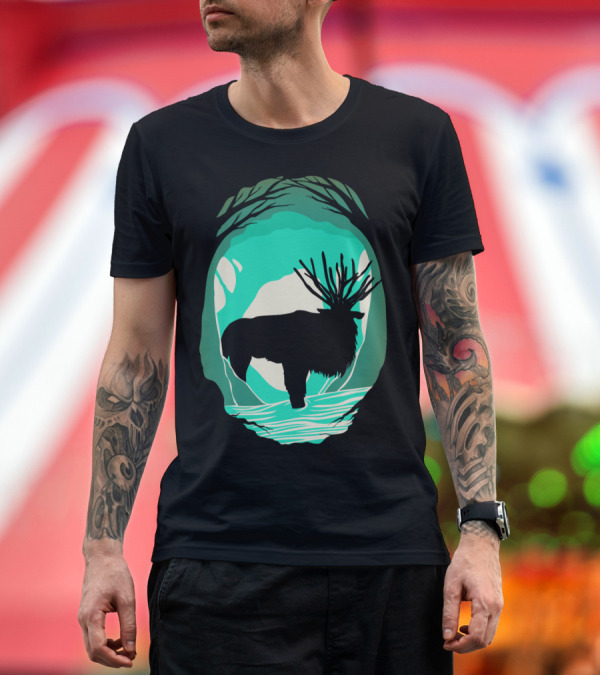 Premium T-Shirt: The Dear Spirit Mystical Forest Elk T-Shirt The Dear Spirit Mystical Forest Elk T-Shirt