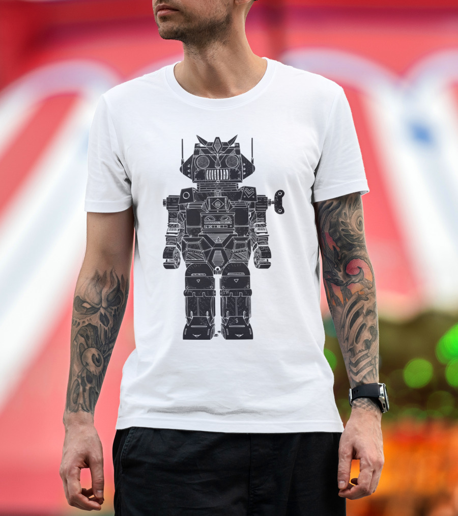 Robot SamJone Vintage Futuristic T-Shirt