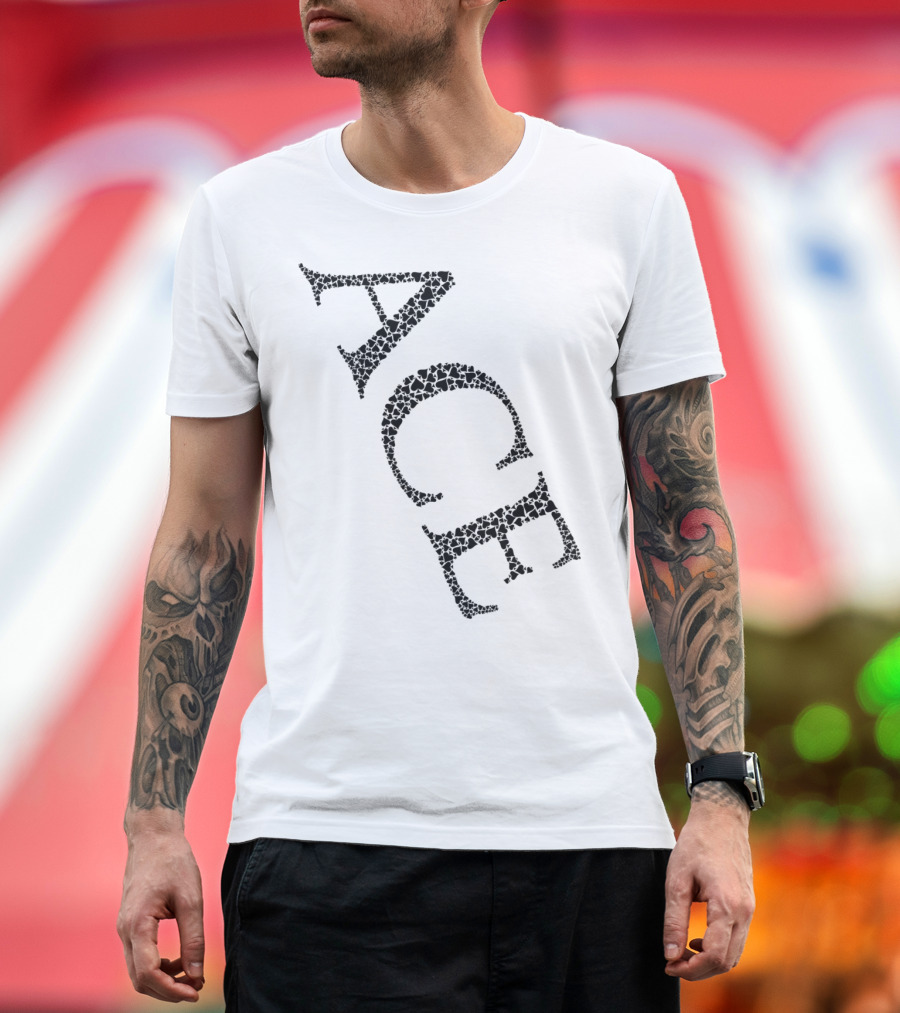 Ace Of Spades Textured Skull Motif T-Shirt