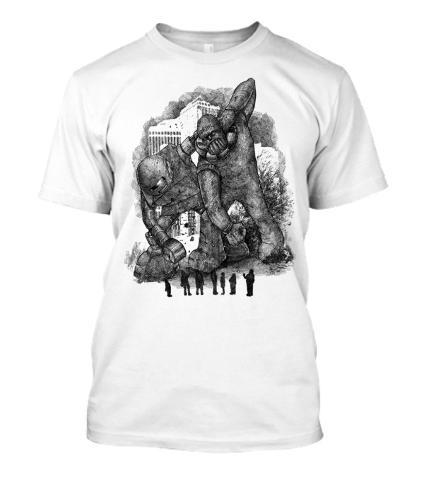 Robot Vs Golem Epic Battle In Urban Landscape T-Shirt