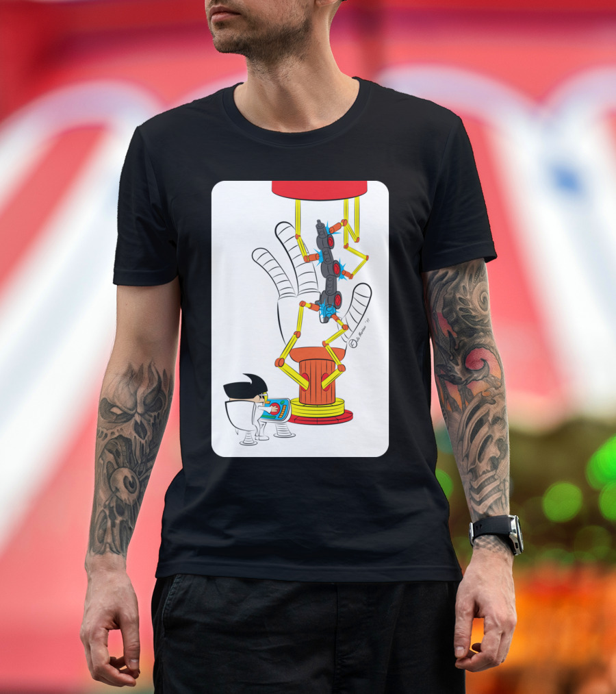 Robotic Index Finger Controlled by Scientist and Machine with Claw and Gears T-Shirt
