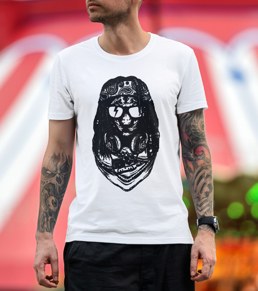 Rock And Roar Lion with Headphones and Lightning Sunglasses T-Shirt