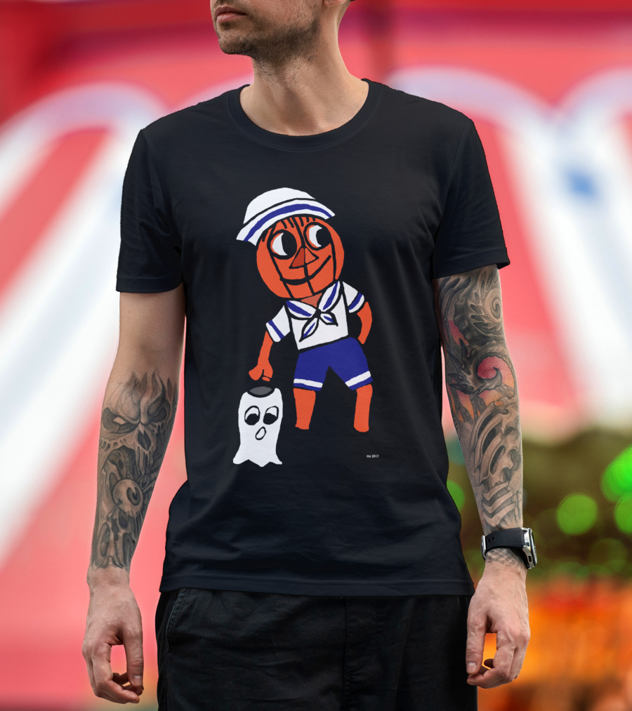 Pumpkin Head Sailor Ghost Lantern Halloween Costume Kid T-Shirt