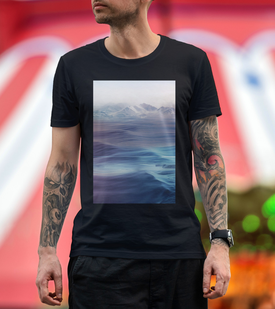 Carbon Scenic Mountain Ocean Waves T-Shirt