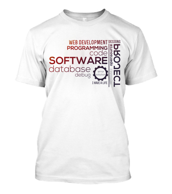 Web Development Programming Software Code Typography Database Debug T-Shirt