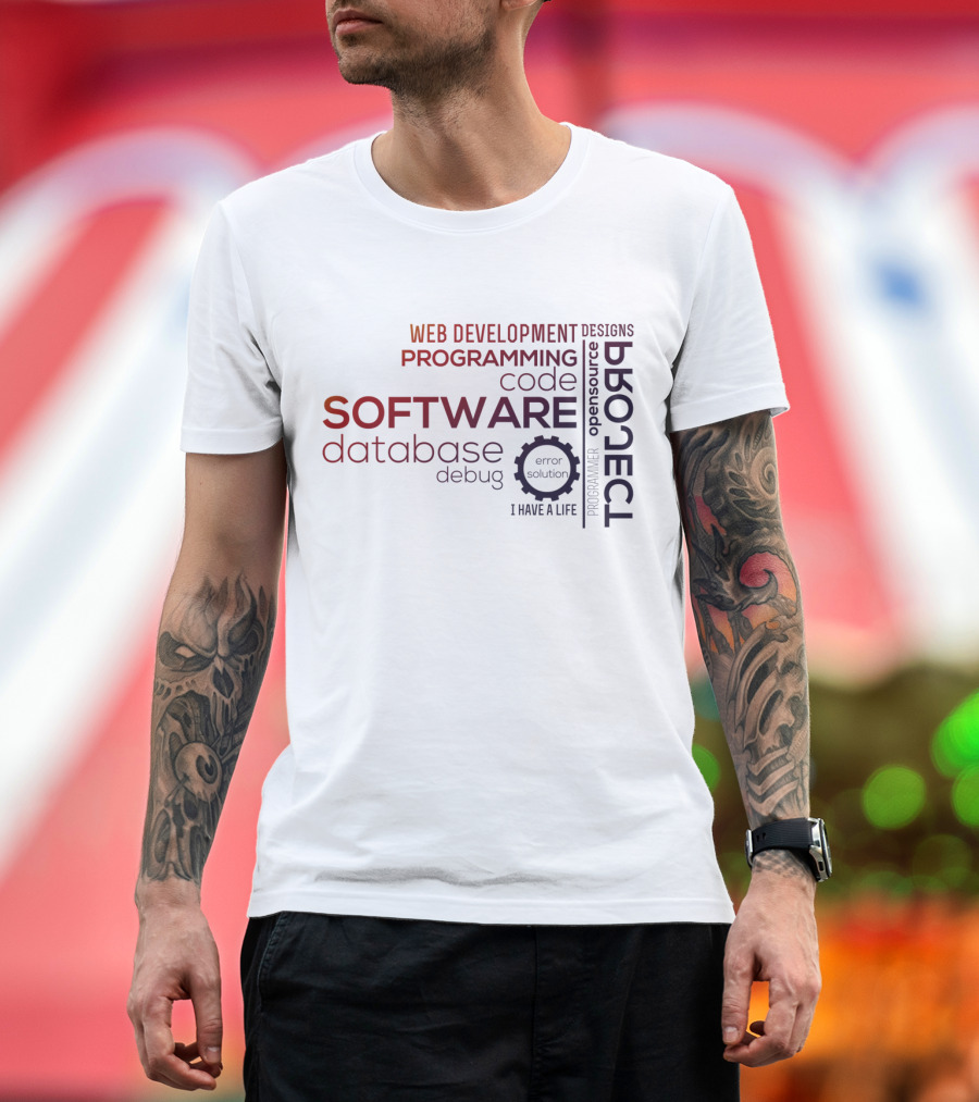 Web Development Programming Software Code Typography Database Debug T-Shirt