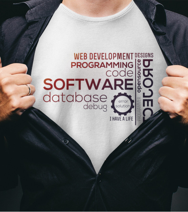 Web Development Programming Software Code Typography Database Debug T-Shirt