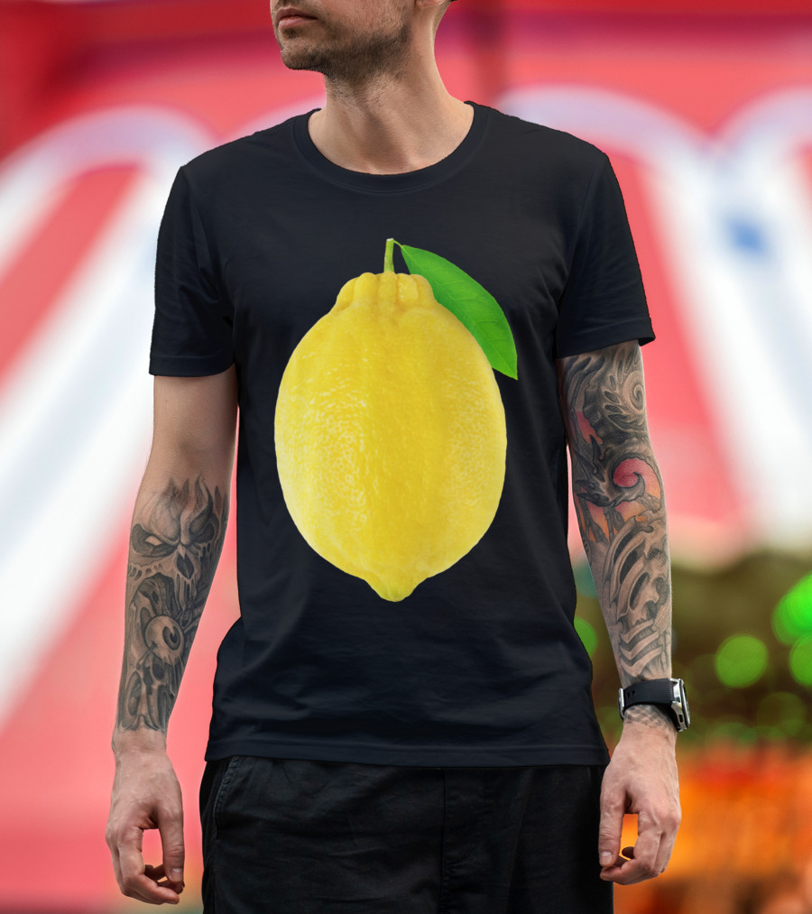 Lemon Fruit with Green Leaf T-Shirt