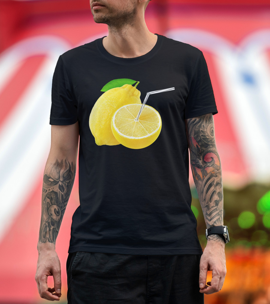 Lemonade Slice with Straw Refreshment T-Shirt