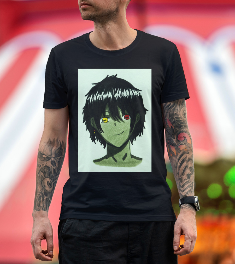Jackson High School Teen Phone Anime Character Red Yellow Eyes T-Shirt