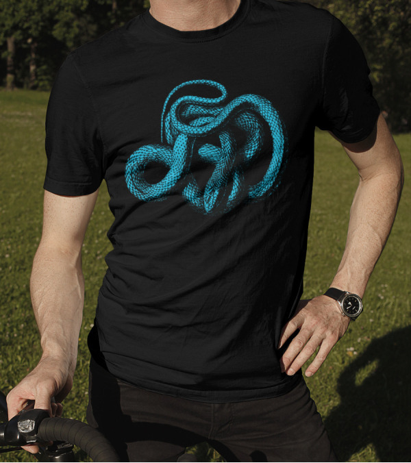 Snek Snake Turquoise Lime Green Knot T-Shirt