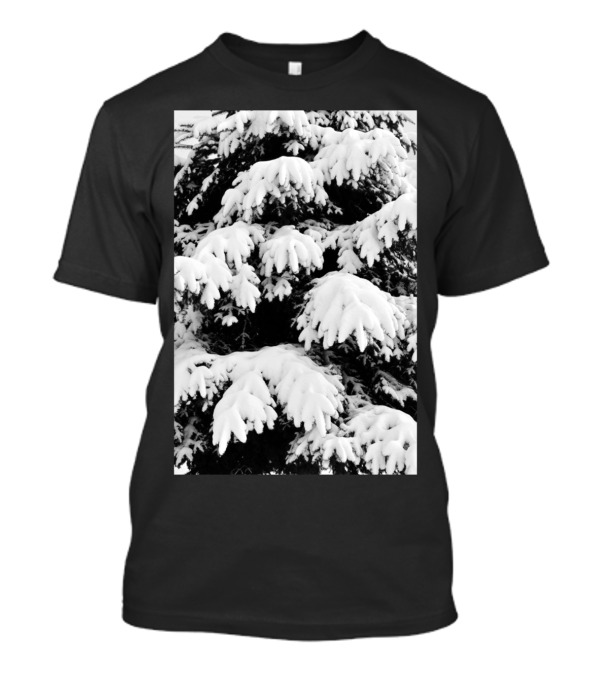 Snow Covered Fir Tree Winter Scenery T-Shirt