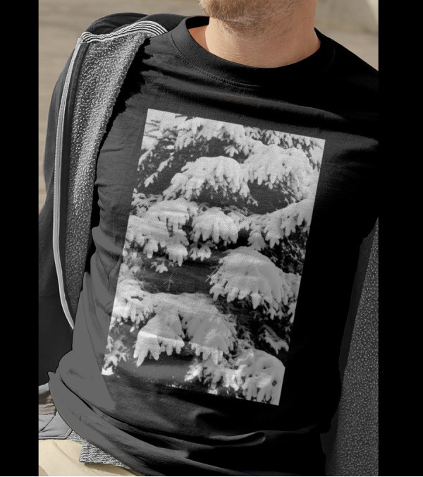 Snow Covered Fir Tree Winter Scenery T-Shirt