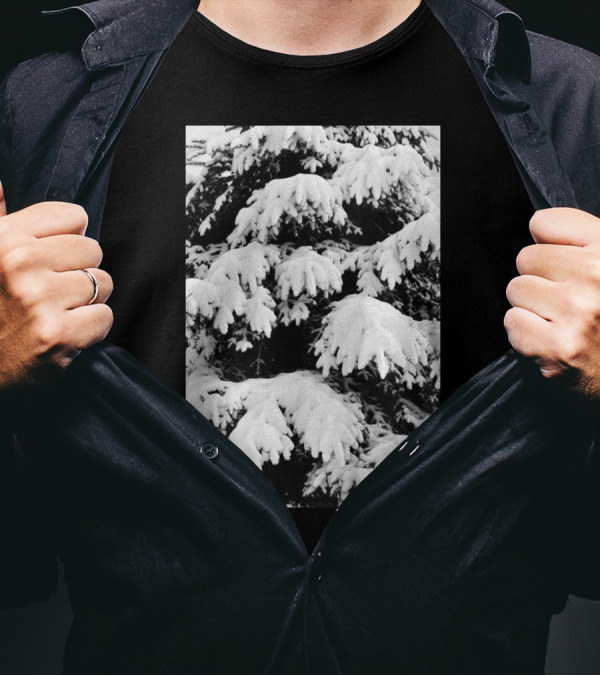 Snow Covered Fir Tree Winter Scenery T-Shirt