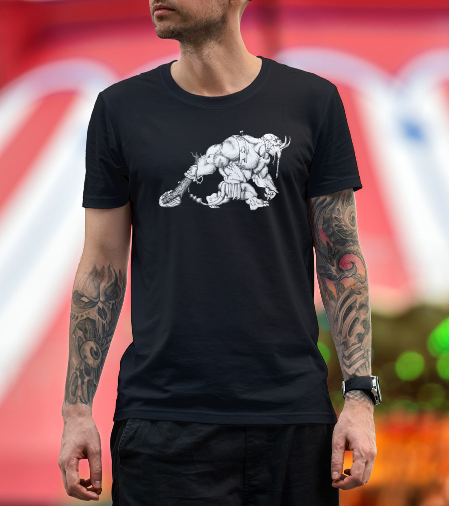 Giant Troll Warrior Monster Sketch Fantasy Character T-Shirt