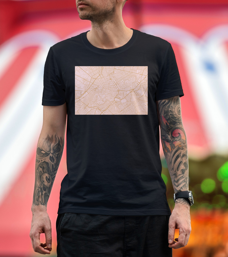 Athens Map Detailed City Grid Layout T-Shirt