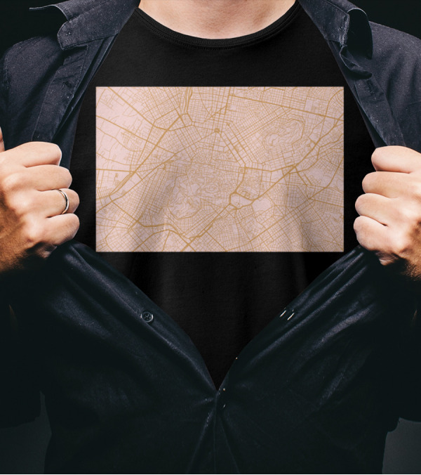 Athens Map Detailed City Grid Layout T-Shirt