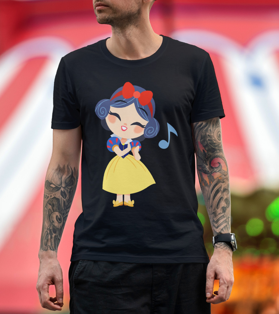 Snow White Singing with Musical Note T-Shirt
