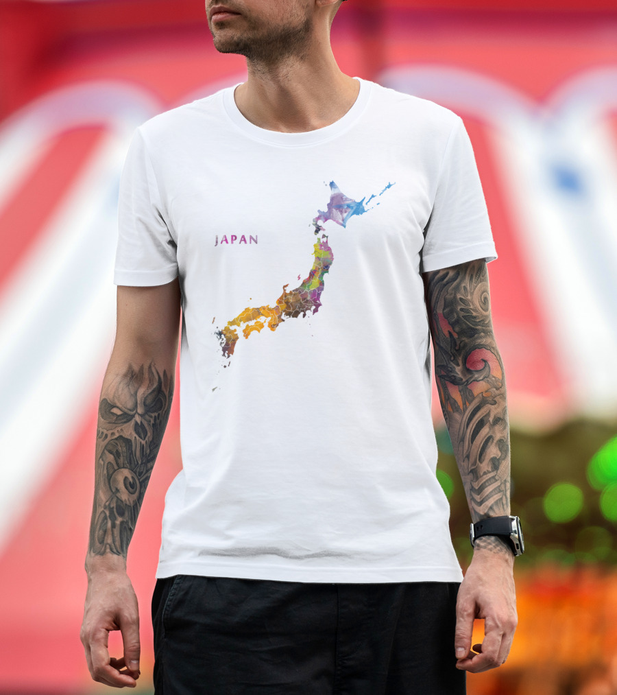 Japan Colorful Map T-Shirt