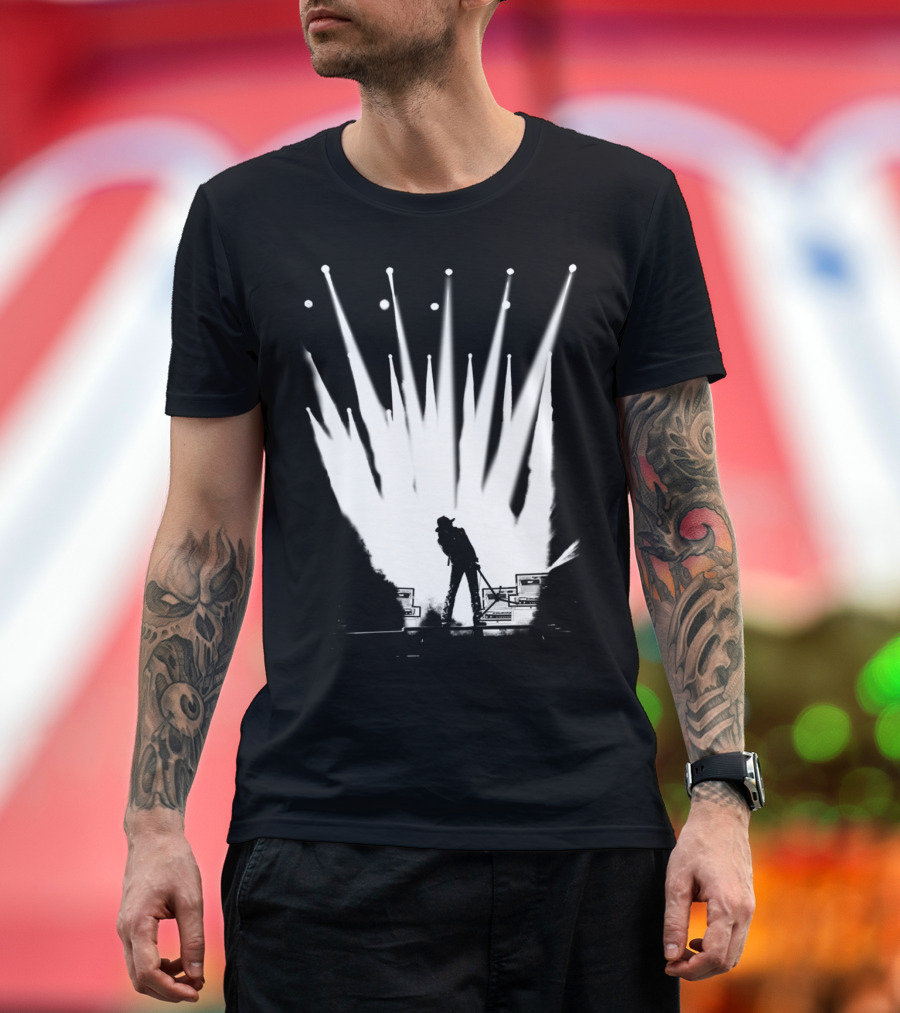 Rockstar Silhouette Under Bright Stage Lights T-Shirt