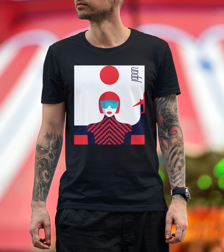 Japan Stylish Journey Modern Red and Blue Fashion Aesthetics T-Shirt