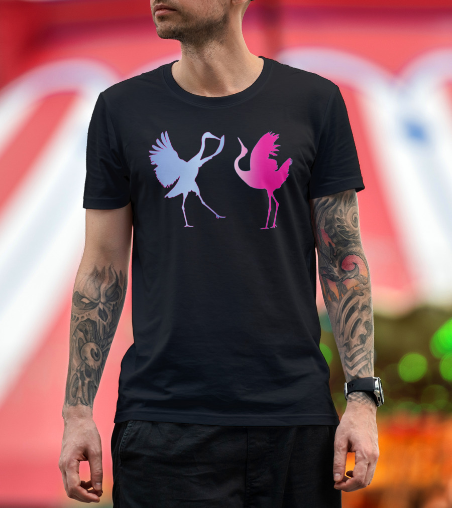 Japanese Cranes Pastel Gradient Dance T-Shirt
