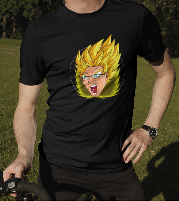 SoJ Shadow Plays Store Super Saiyan Inspired Iconic Anime Character Face Burst T-Shirt