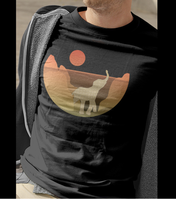 Underwater Elephant Scene Sunset Desert T-Shirt