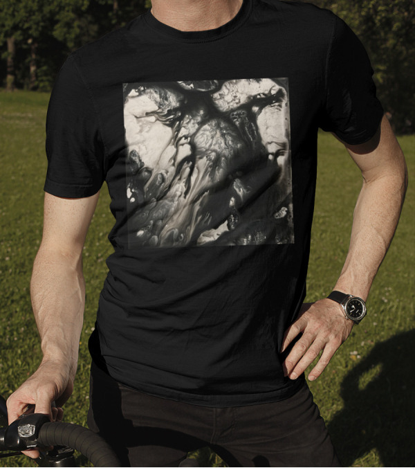 Let It Rain Monochrome Abstract Fluidity T-Shirt