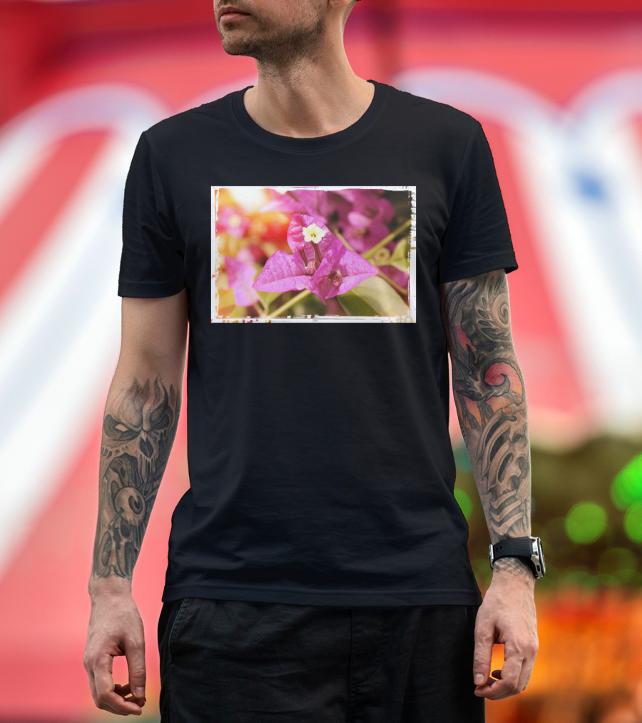 Purple Bougainvillea Vintage Floral Photography T-Shirt