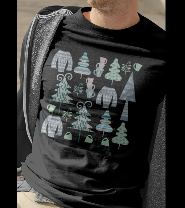 Happy New Year Winter Sweaters Coffee Mugs Trees T-Shirt