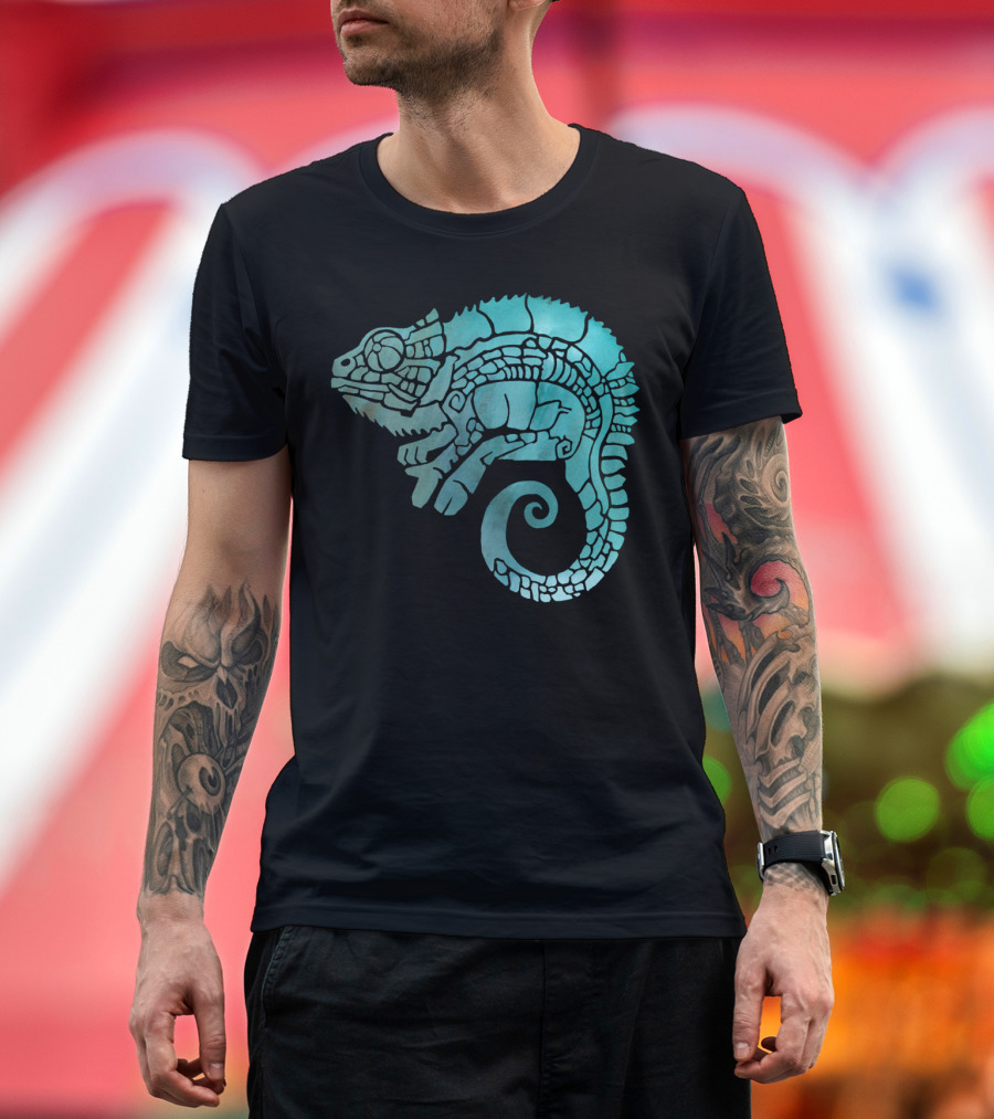 Chameleon In Decorative Ethnic T-Shirt