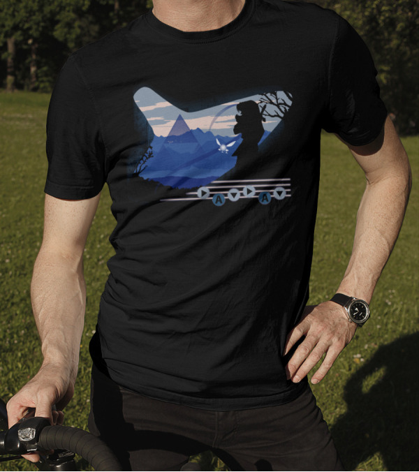 Song Of Time Legend Of Zelda Ocarina Blue T-Shirt
