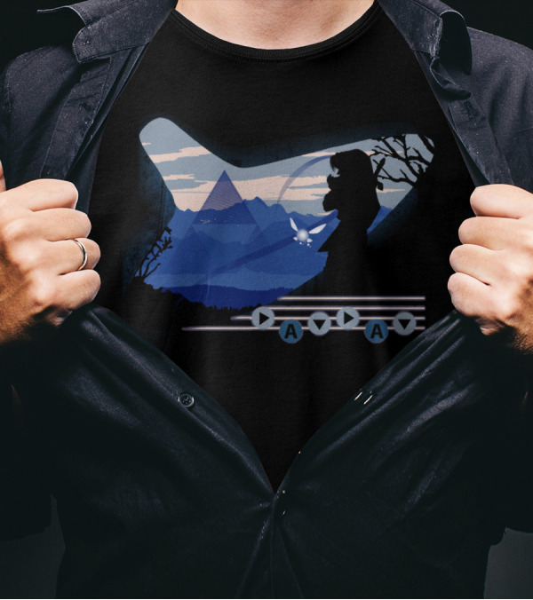 Song Of Time Legend Of Zelda Ocarina Blue T-Shirt