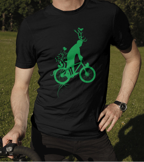 Nature Tripping 1.0 Bike Adventure With Floral Antlers And Wildlife T-Shirt